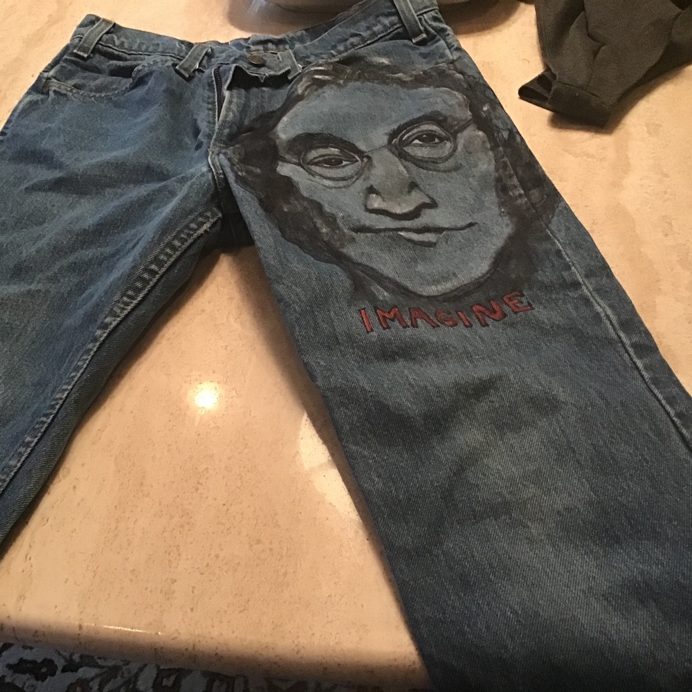 Vintage Levi’s jeans hand painted size waist 29 length 29 inseam